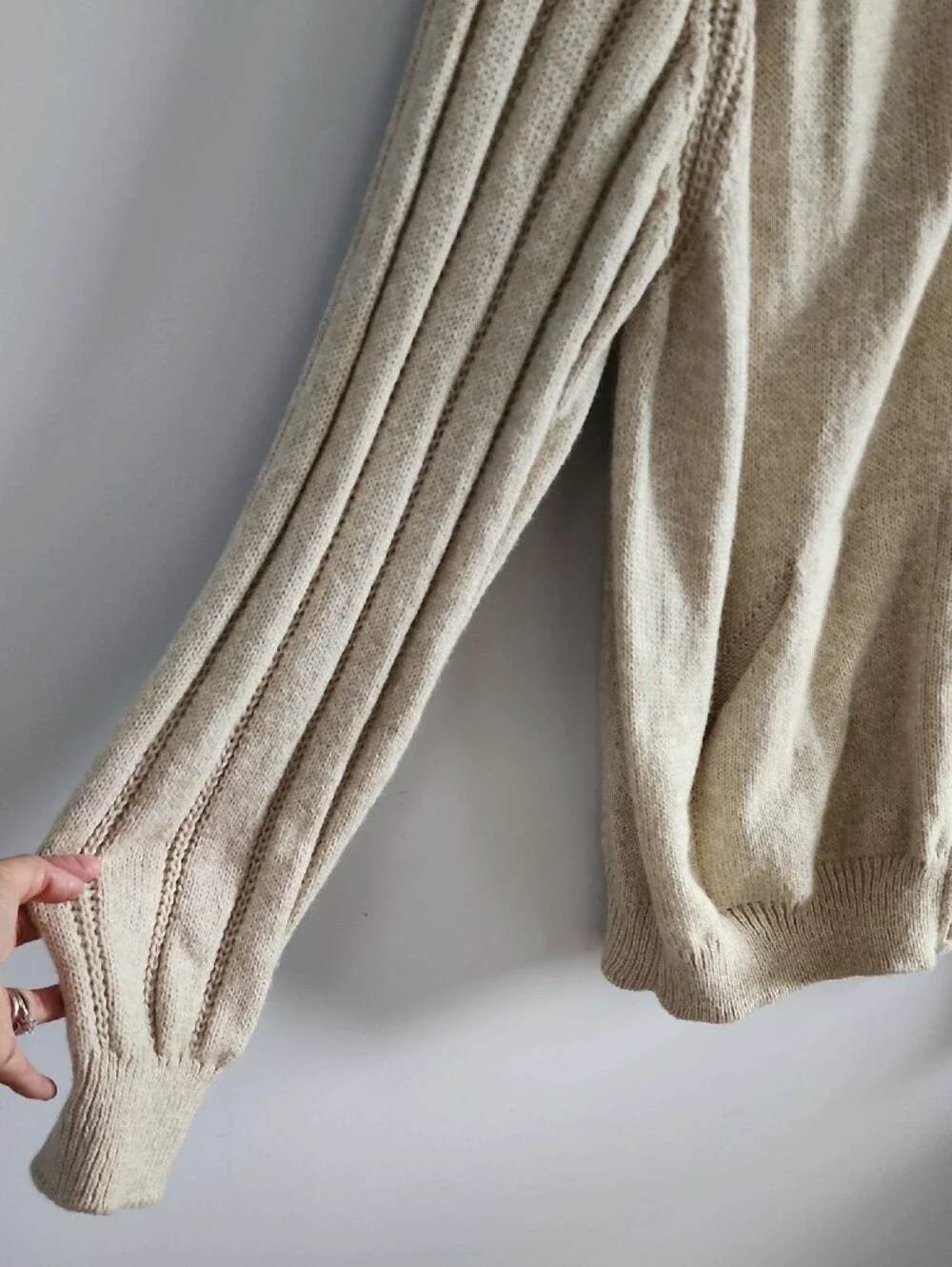 NWOT Boutique Argentinian Knit Full Zip Mock Neck Sweater Cardigan - Size Large